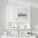 Wall Mounted Mirror Medicine Cabinet, Bathroom Storage With Doors And Open Shelves