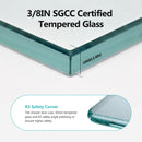 Frameless Double Sliding Soft-Close Shower Door, 3 / 8" (10Mm) Thick SGCC Tempered Glass Door, Matte