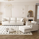 Living Room Set Modular Sectional Couch, Upholstered Sofa & Armchair & Movable Ottoman