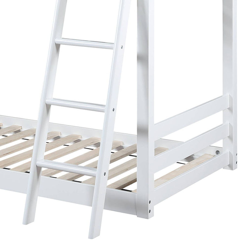 Solenne - Twin Over Twin Bunk Bed - White & Pink