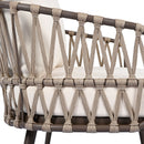 4 Piece Outdoor Patio Furniture Set, Metal Chairs With Woven Rope U Shaped Backrest