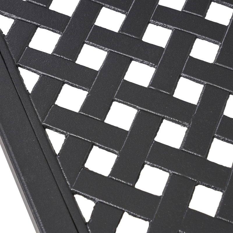 Outdoor Modern Aluminum Dining Table With Woven Accents