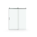 Frameless Soft-Closing Shower Door, 1/4" (6 Mm) Tempered Glass Single Sliding With Explosion Proof Coating
