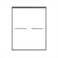 Double Sliding Shower Door, Semi-Frameless Bypass Bathroom Sliding Door With 1/4" (6 Mm) Tempered Glass For Walk-In Shower