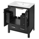 Bathroom Vanity With Integrated Undermount Ceramic Sink, 2 Doors And 1 Drawer, Soft Close Hinges