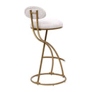 Round Print Bar Stools Upholstered Chairs For Kitchen (Set of 2)