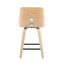 Stella - Contemporary Fixed Height Counter Stool With Swivel Square Footrest (Set of 2)