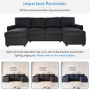 Convertible Sectional Sofa With Storage Chaise Lounges And USB Ports