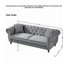 Chesterfield 3 And 2 Seater Velvet Upholstery Sofa With Roll Armrest & Nailhead Fabric Couch