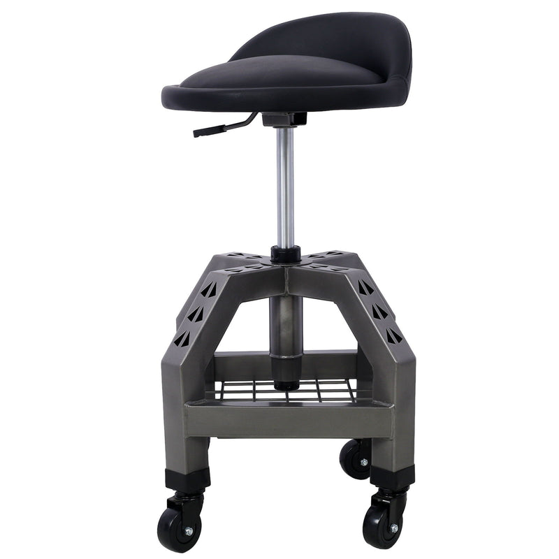 Pneumatic 360 Degree Swivel Stool, Mechanics Rolling Creeper Seat, Heavy Duty Rolling Mechanics Stool, Shop Stool With Casters