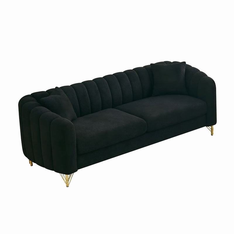 Tufted Oversized Sofa For Living Spaces - Black