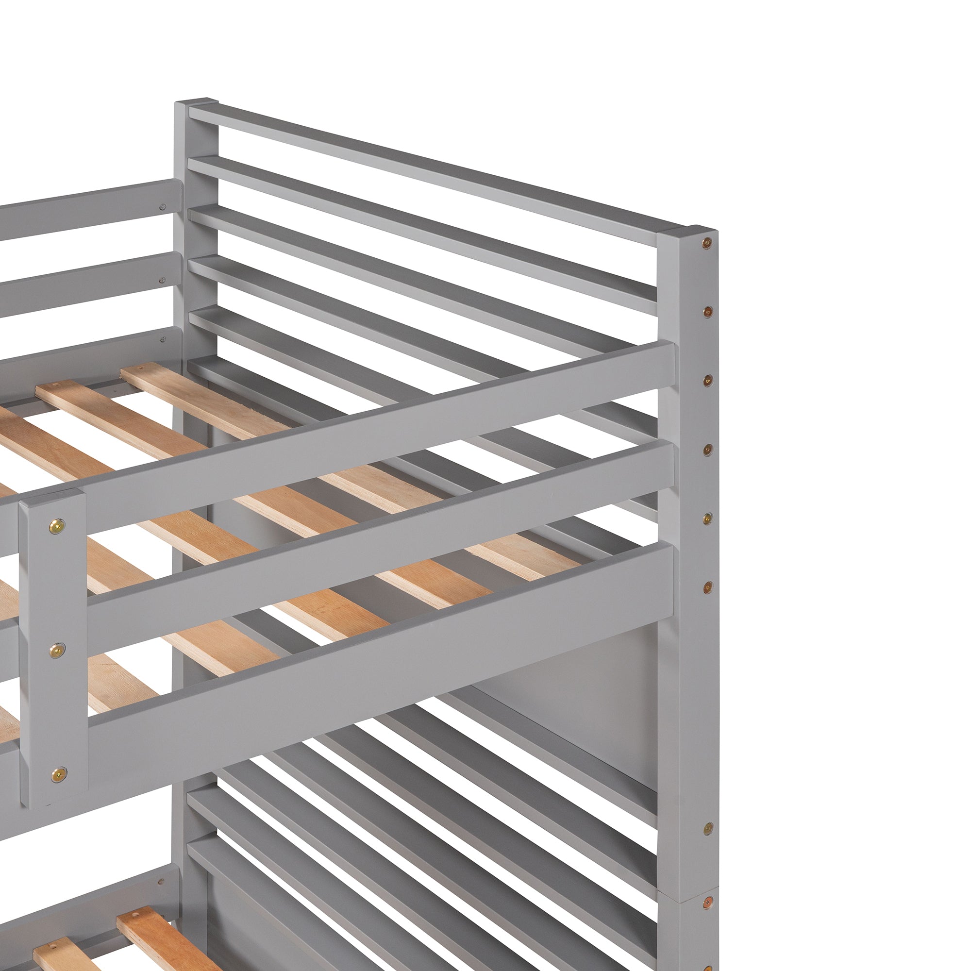Twin over Twin Wood Bunk Bed with Two Drawers - Gray - Atlantic Fine Furniture Melbourne FL