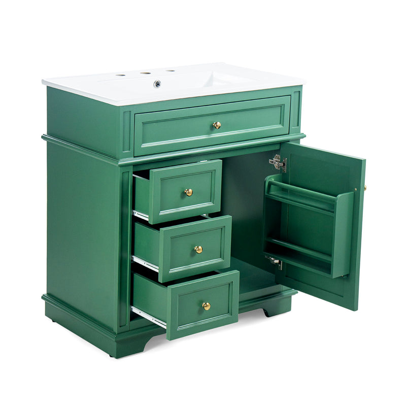 Freestanding Bathroom Vanity With Sink, Soft Closing Door, Tip Out Drawer