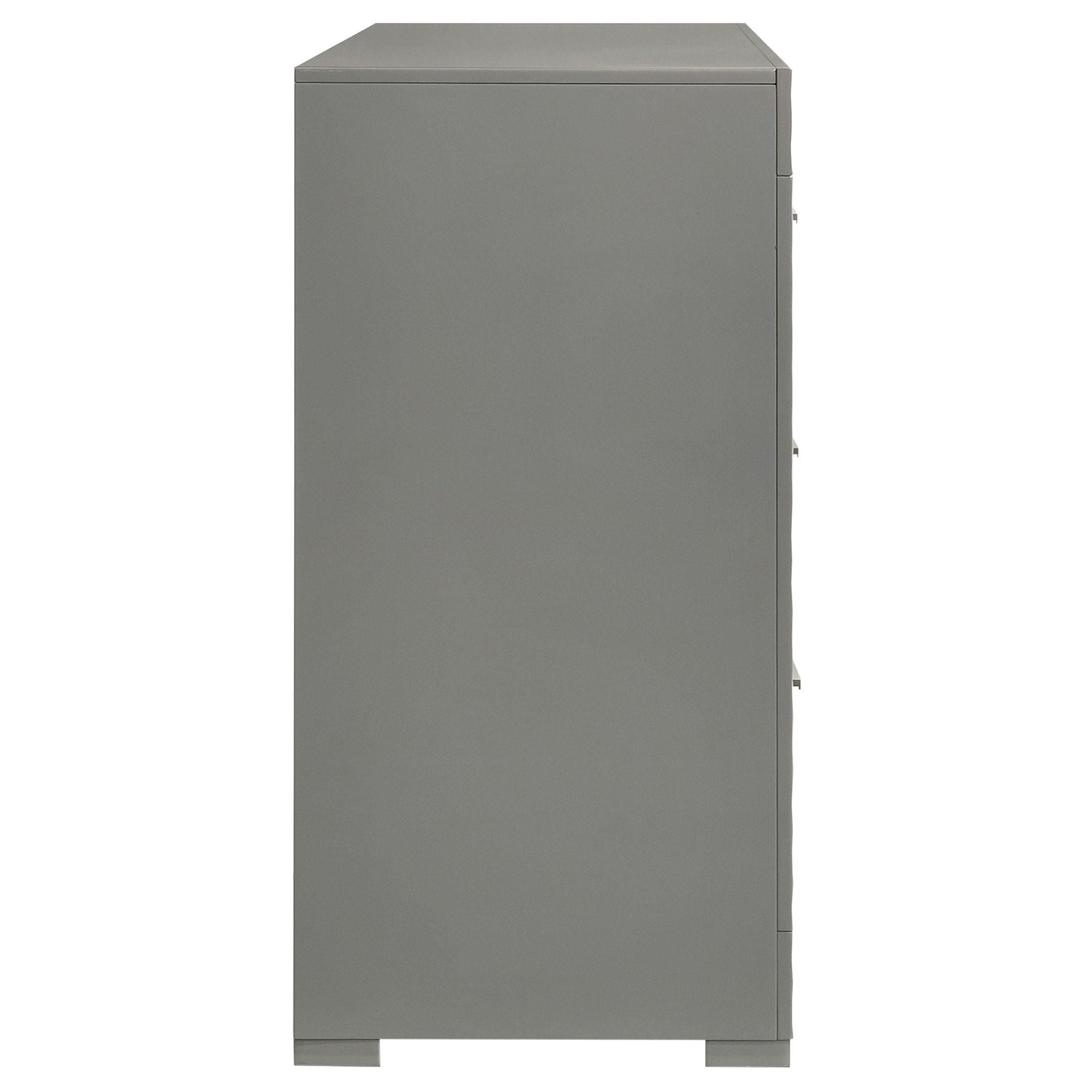 Ives 6-drawer Dresser Cabinet Grey High Gloss