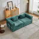 Convertible Floor Sofa Bed With Pillow Back Support Armrest