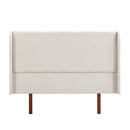 King Size Platform Bed With Upholstered High Headboard - Brown