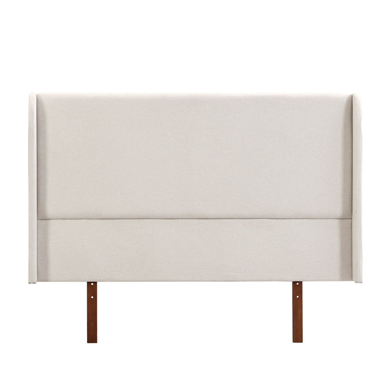 King Size Platform Bed With Upholstered High Headboard - Brown