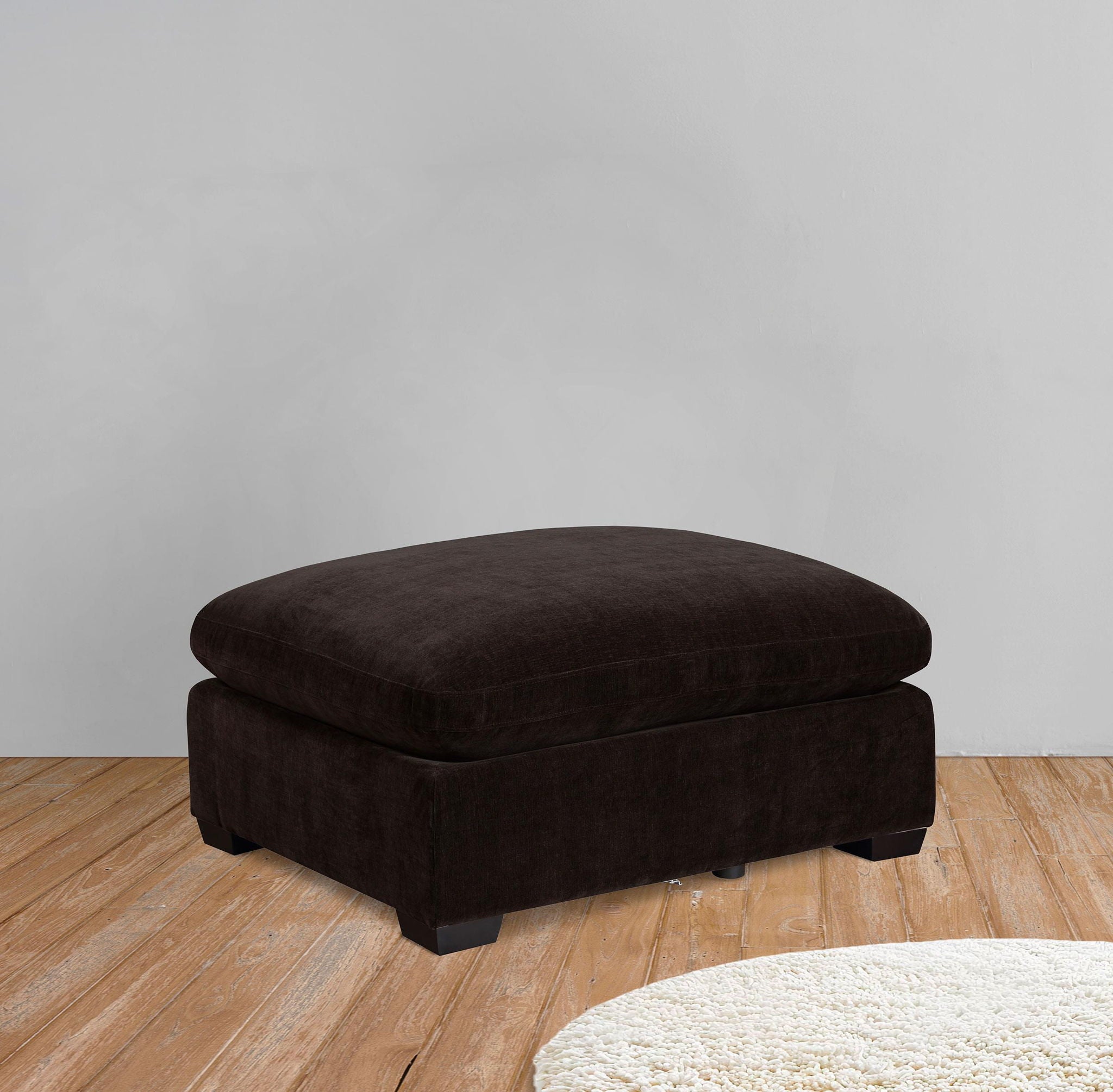 Lakeview Rectangular Upholstered Ottoman Dark Chocolate