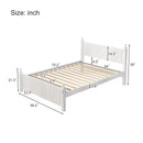 Full Size Solid Wood Platform Bed Frame for Kids, Teens, Adults, No Need Box Spring, White