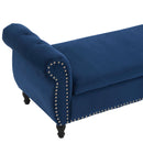 Luxurious Velvet Multifunctional Storage Ottoman Bench With Pillow