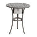 21" Cast Aluminum Round Table With Ice Bucket