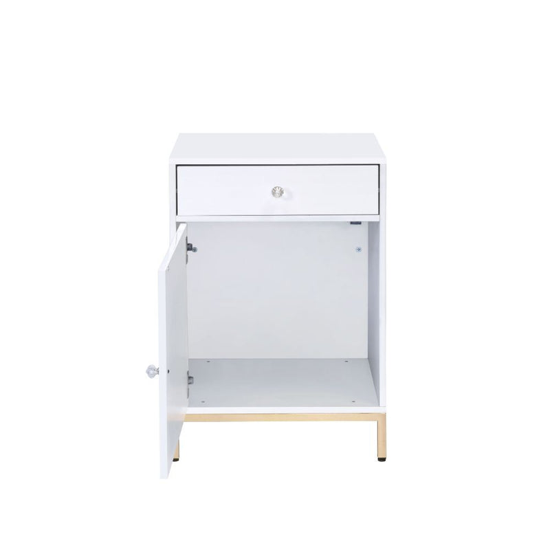 Ottey - Cabinet - White High Gloss & Gold