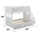 Meyer - Twin Over Full Bunk Bed - White - Atlantic Fine Furniture Inc