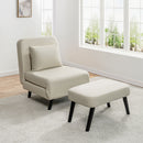 3 In 1 Foldable Linen Chaise Lounge With Adjustable Backrest