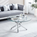 Modern Round Tempered Glass Table With Chrome Legs