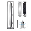 Full Length Standing Mirror, 360° Swivel Floor Mirror For Bedroom - Black