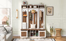 5 In 1 Entryway Bench With Coat Rack, 7 Sturdy Hooks, 2 Spacious Drawers And Adjustable Shelves
