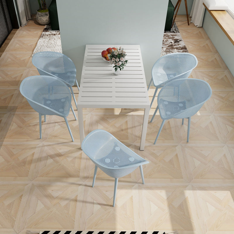 2 Piece Durable Single Chair With Mesh Hollow Out Design