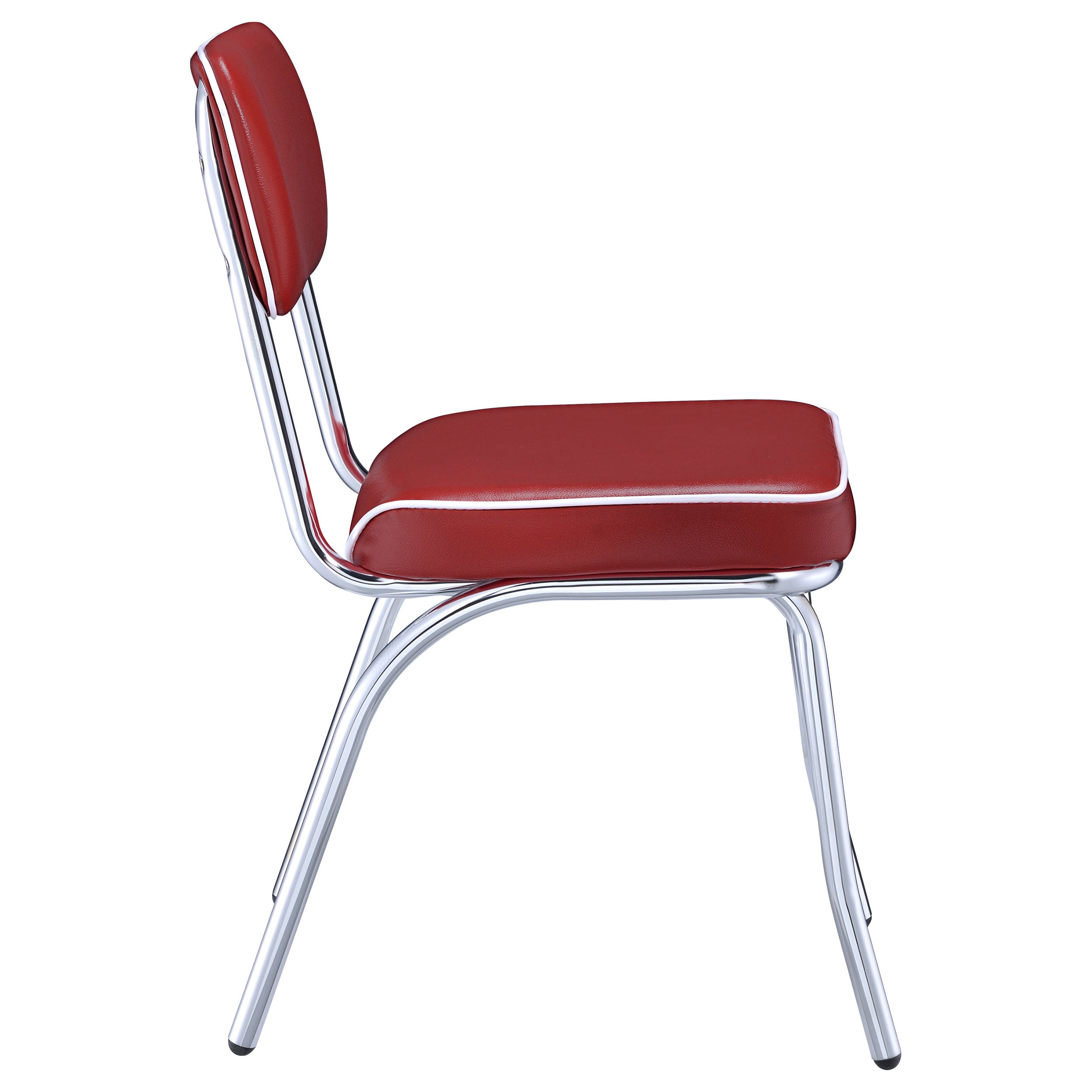 Retro Upholstered Dining Side Chair Red (Set of 2) — view 10