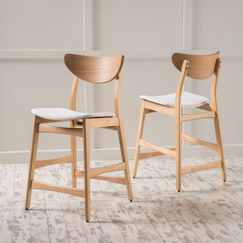 Retro Modern Counter Height Chair Set With Cushioned Seats