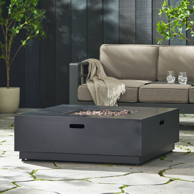 Modern Square Fire Pit With 50,000 Btu