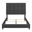 Bridgevine Home Queen Size Grey Squares Upholstered Platform Bed