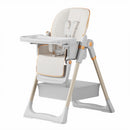 Adjustable Baby High Chair 0-6 Years, Portable Infant Feeding Seat With Safety Belt, Silent Lockable Wheels