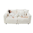 Modern Comfy Upholstered 4 Seat Sofa Cloud Couch,Deep Seat With Soft Pillows