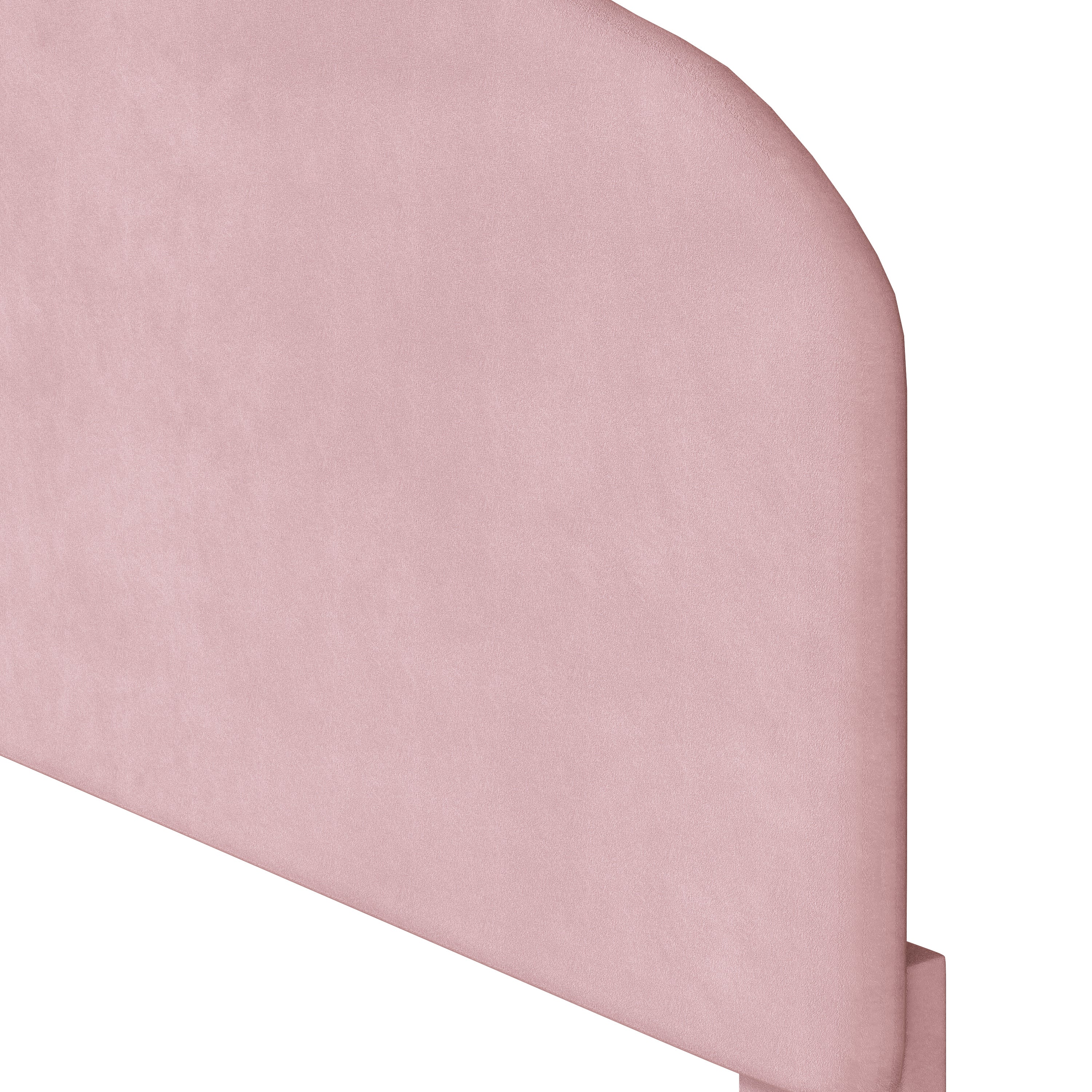 Full Size Upholstered Platform Bed with Cloud Shaped bed board, Light Pink - Atlantic Fine Furniture Melbourne FL