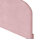 Full Size Upholstered Platform Bed with Cloud Shaped bed board, Light Pink