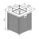 Propane Gas Square Fire Pit, Tile Tabletop With Beautiful Wicker Base For Outside