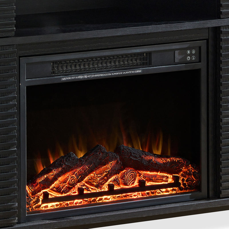 Modern Cabinet With Adjustable Shelves And Remote Controlled Fireplace
