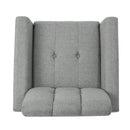 Fabric Channel Stitch Club Chair With Tufted Back - Gray