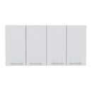 Wall Cabinet Four Doors, With Two Internal Shelves And Internal Plate And Glass Organizer - White