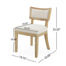 Farmhouse Style Fabric Upholstered Side Dining Chair Set