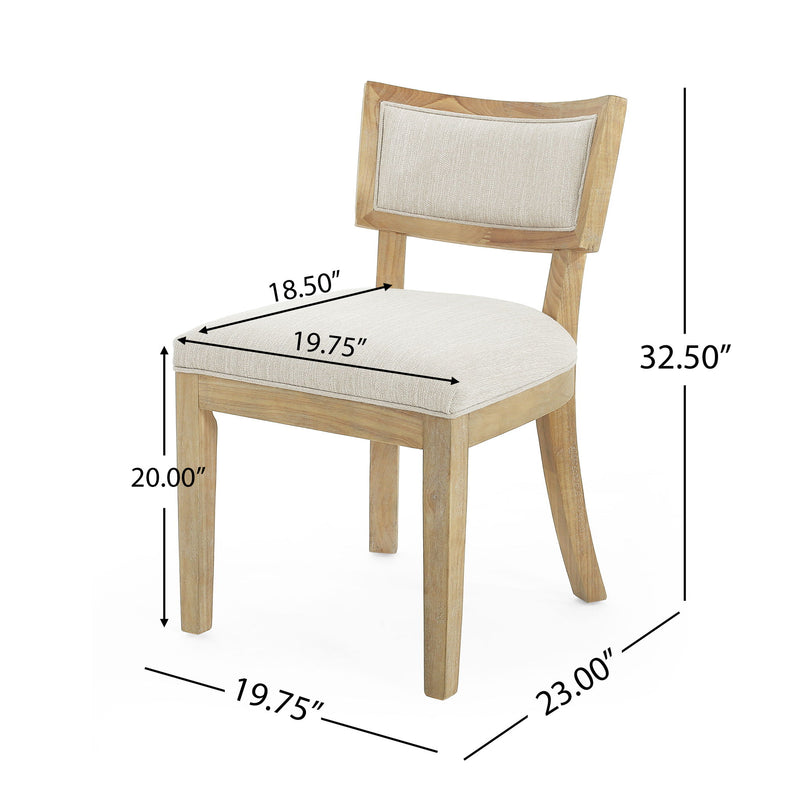 Farmhouse Style Fabric Upholstered Side Dining Chair Set