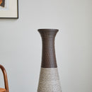 Tall Standing Designer Floor Vase Durable Artificial Rattan Elegant 2 Tone Finish Ideal Decor Accent For Living Room, Bedroom, Entryway Stylish Home Decor Statement Piece - Black / Gray