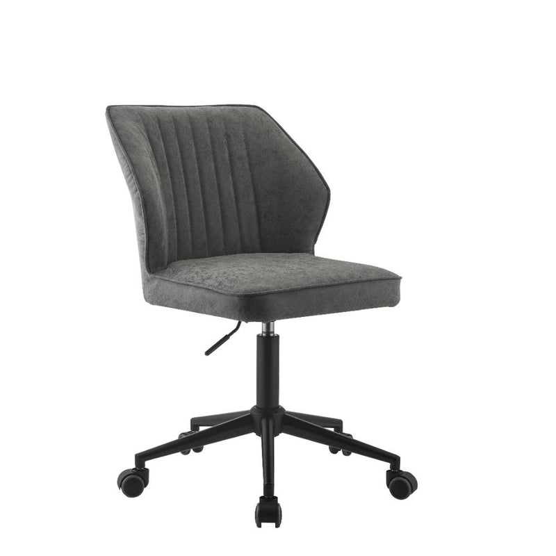 Pakuna - Office Chair - Vintage Gray PU & Black - Atlantic Fine Furniture Inc