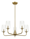 Dazzle - 5 Lights Chandelier With Clear Seeded Satin - Antique Brass / Clear / Gold