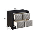 Nicola - Nightstand - Silver PU & Black Finish - Atlantic Fine Furniture Inc